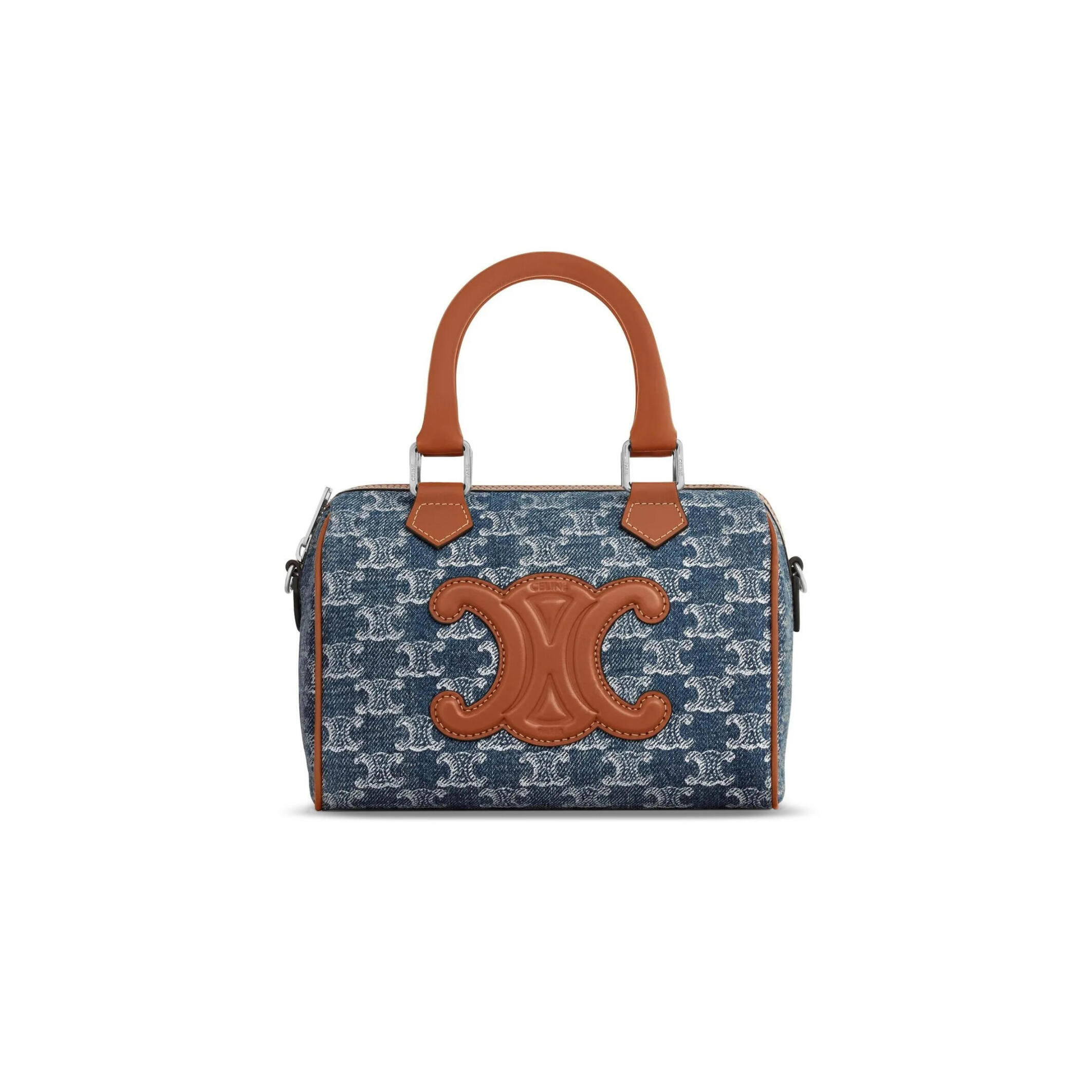 ce1i*e small boston in triomphe De*1m and calfskin 113772fnd.05ds (20*15.5*10.5cm)